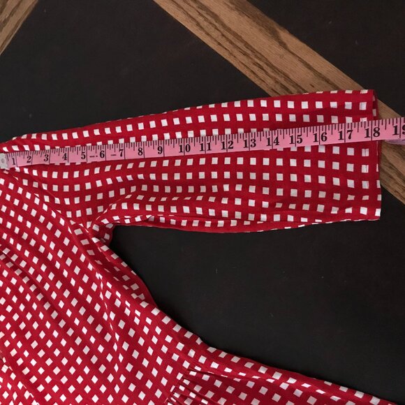 Anthropologie Maeve Juno Red/White Gingham Dress - Size Small - Picture 8 of 11